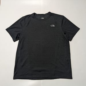 Men's The North Face L Black/Gray Pin Striped Flight Series Moisture Wicking Tee